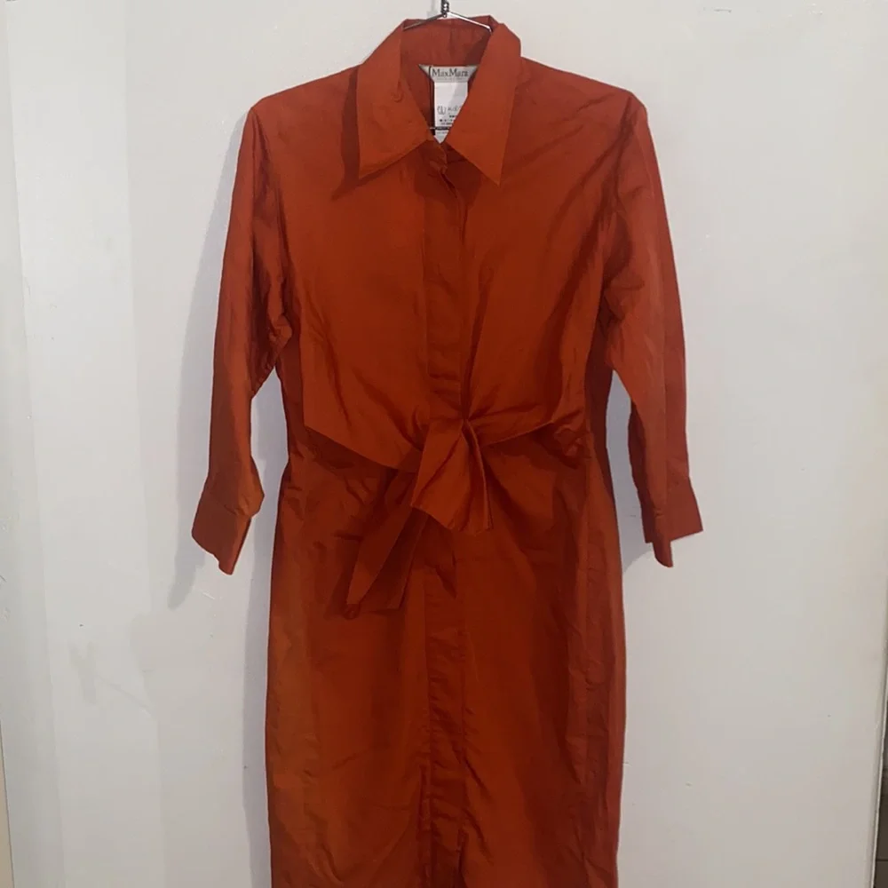 MaxMara Orange Front Tie Dress Size S - Picture 1 of 4